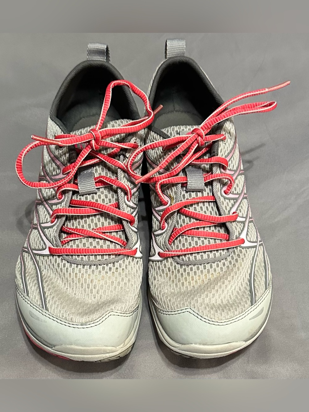 Merrell Women's Ice Gray / Pink Paradise Bare Access Arc Running Shoes Size 8.